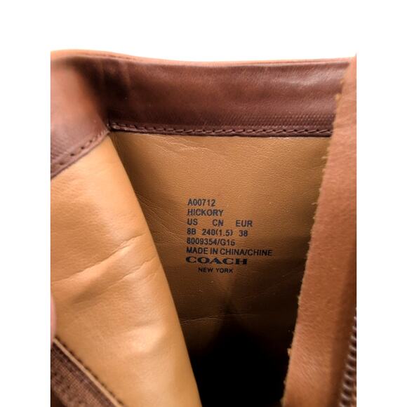 Coach | Hickory Saddle Soft Shine Calf Leather Ankle Boots | Size 8B - Picture 5 of 11